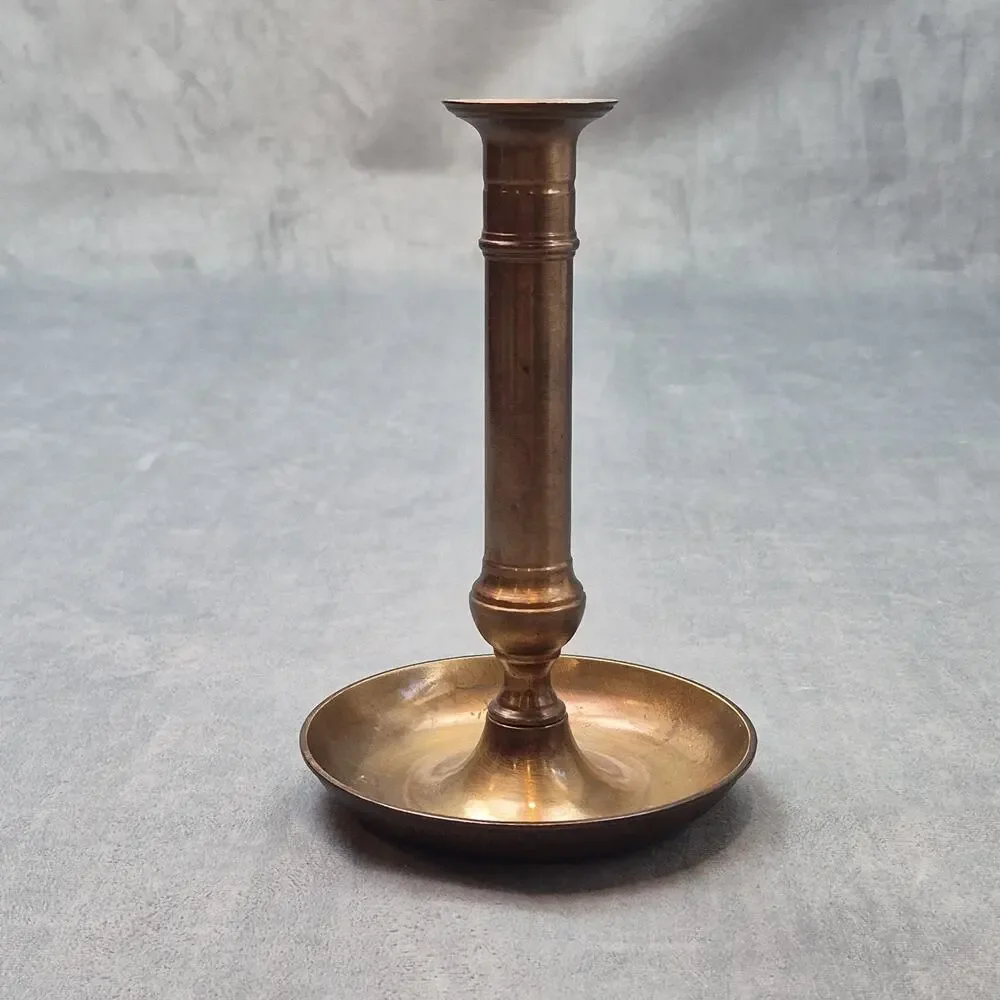 Vintage Brass Push-Up Candlestick Adjustable Antique Chamber Stick